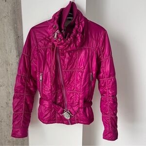Diesel Metallic Pink Fuschia Bomber Jacket Women’s M Y2K - Read Description